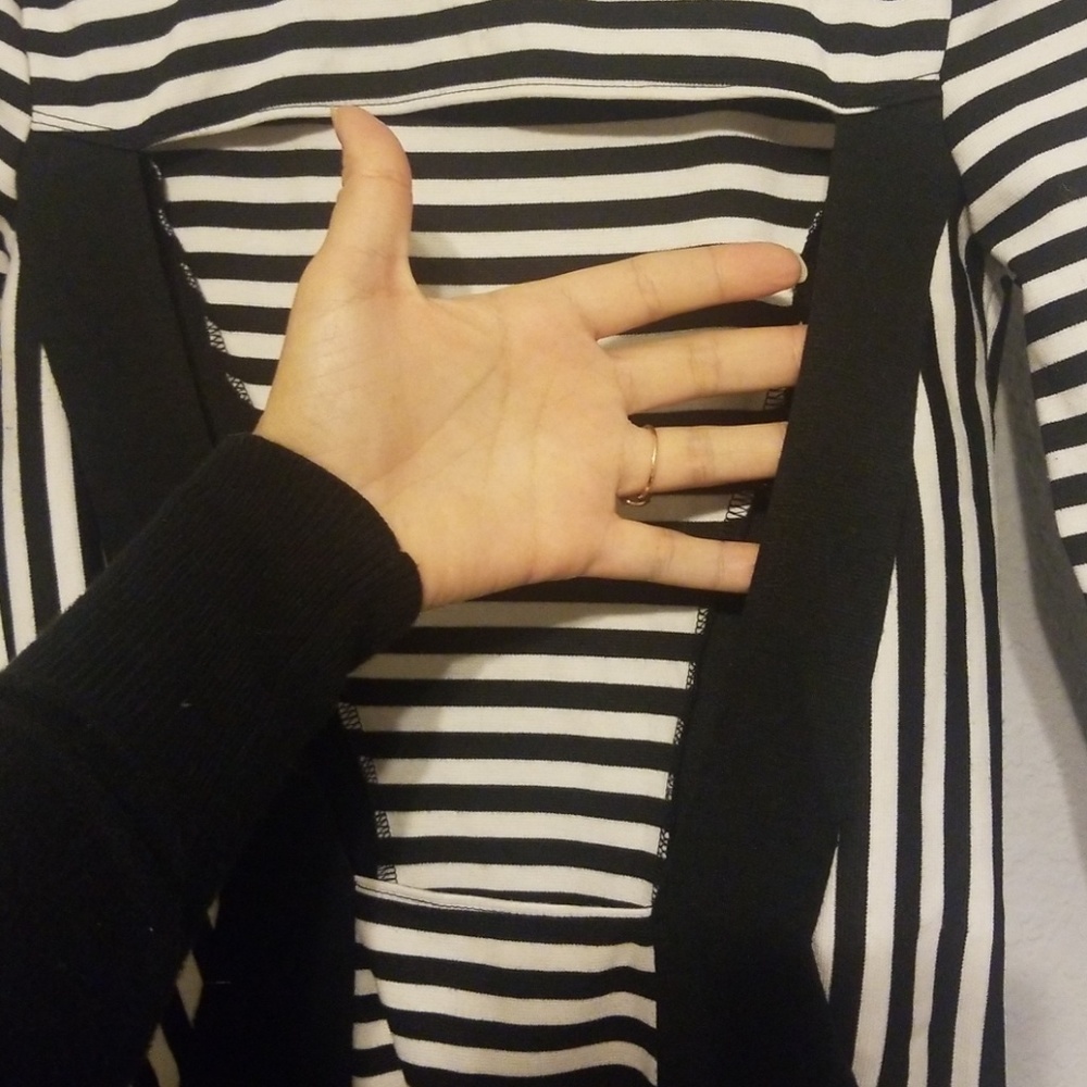 Black and white dress.